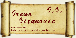 Irena Vitanović vizit kartica